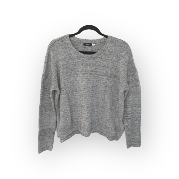 UO Urban Outfitters BDG ★ Crop Cozy Soft Chenille Knit Sweater ★ Heather Blue - Picture 2 of 14